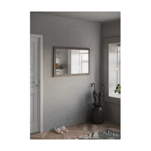 Design spiegel voor de hal, 110×68 cm, collectie KEY, bruine omlijsting Design spiegel voor de hal, 110×68 cm, collectie KEY, bruine omlijsting