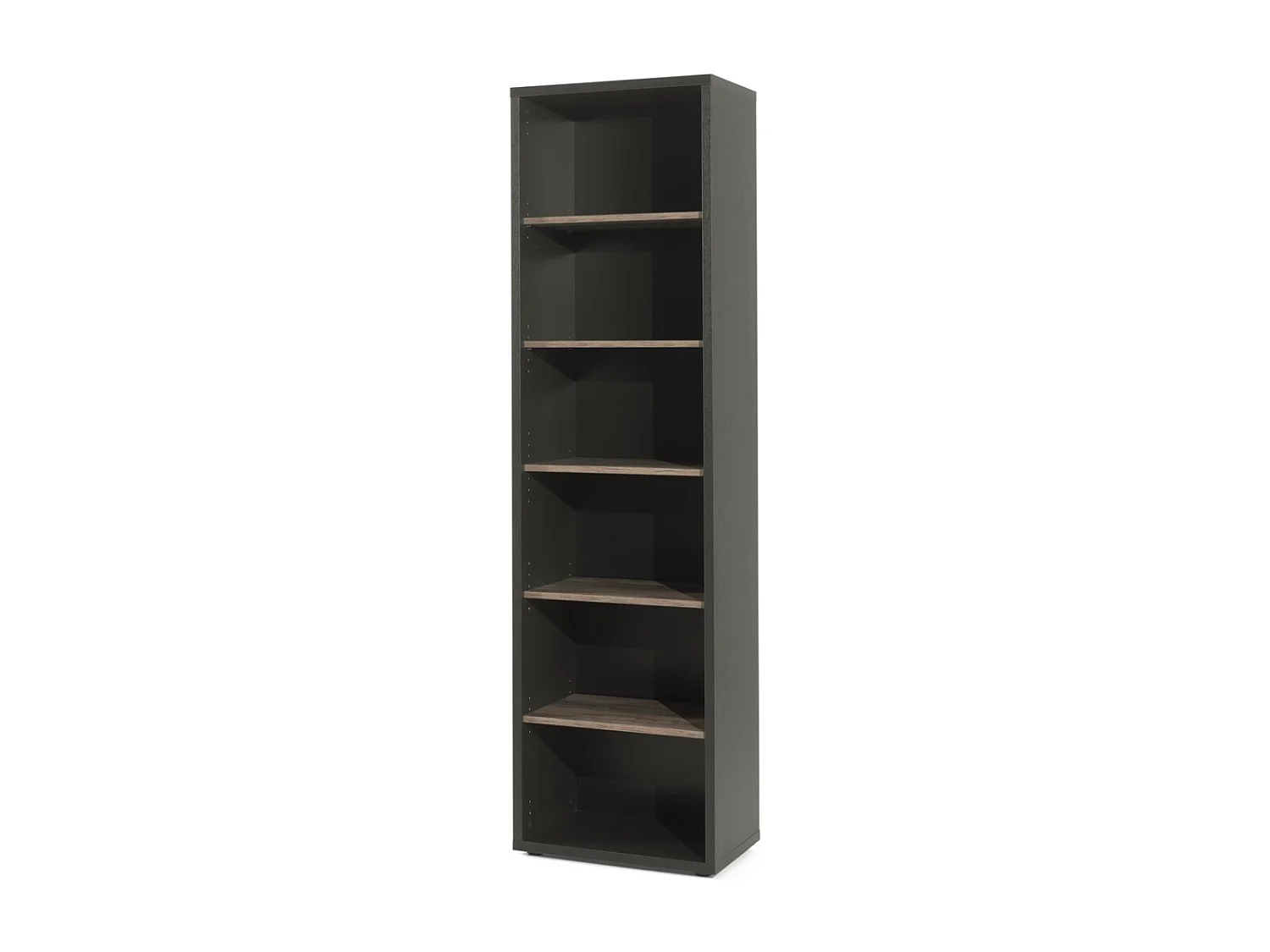 Bureaubibliotheek met 5 planken in verouderde eiken en zwarte kleur | Collectie SOON | Meublorama