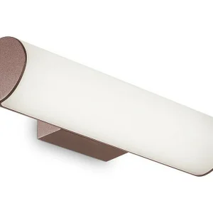 Cilindrische buitenwandlamp in geoxideerd bruin aluminium met LED-licht