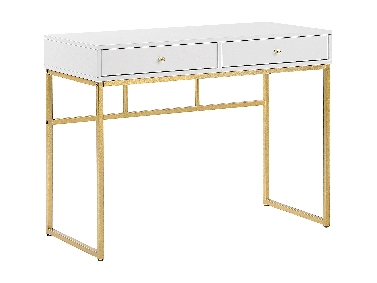 Consoletafel Bureau DAPHNE Wit/goud 100 cm 48 cm met opbergruimte