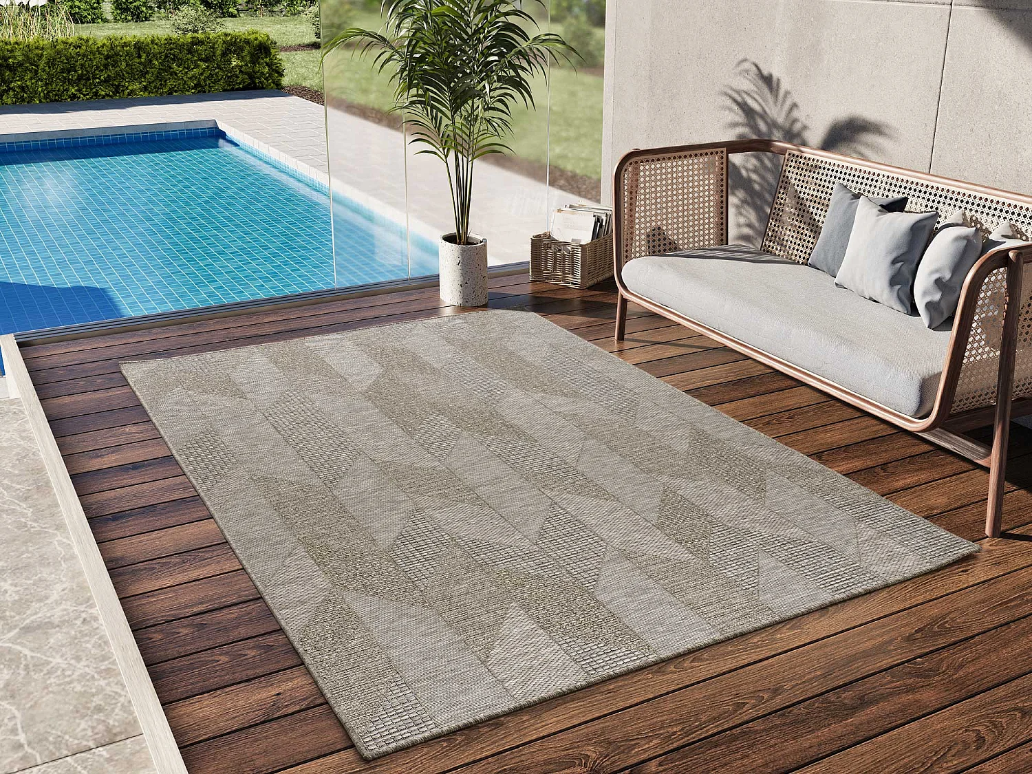 Buitentapijt - etnisch - natureltint - 126x190 cm - ORIA