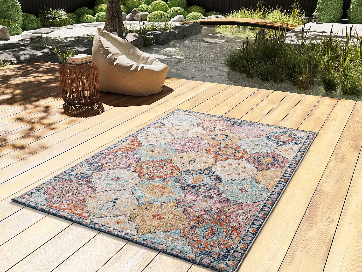 Buitentapijt - vintage - veelkleurig - 120x170 cm - LUNA