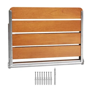 Douchestoel SucceBuy 53,1 cm x 40 cm Teakhouten 0pvouwbare Fouchestoel, Wandmontage, 500 lbs Douchestoel SucceBuy 53,1 cm x 40 cm Teakhouten 0pvouwbare Fouchestoel, Wandmontage, 500 lbs