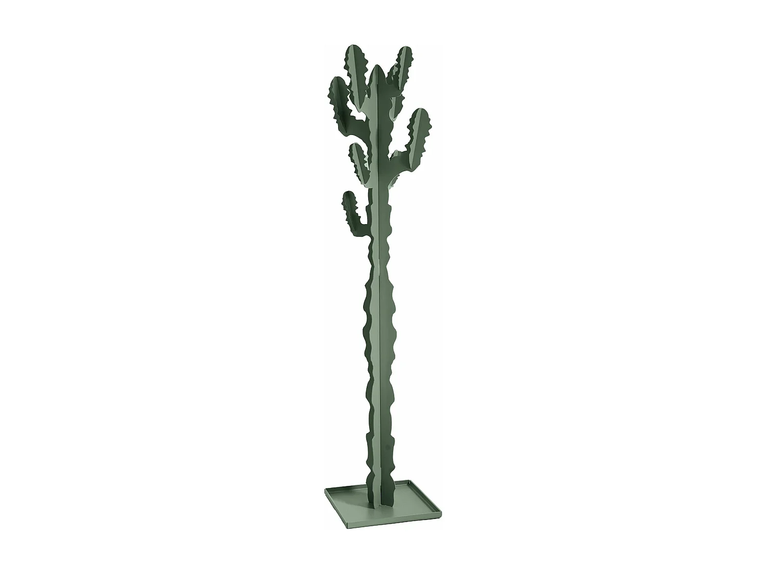 Cactus kapstok, 170 cm, vrijstaande ijzeren constructie, modern decoratief design voor slaapkamer, kantoor of entree, Gemaakt in Italië, Saliegroen