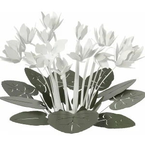 Centre de table décoratif Ciclamino Ø38 cm en fer, Vert Sauge et Blanc, Design floral pour table ou salon Fabriqué en Italie
