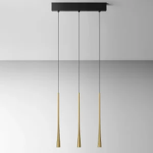 Dafne – Suspension dorée 16,5W lumière chaude 3000K IP20 – Plafonnier LED 3 lumières – aluminium blanc satiné Dafne – Suspension dorée 16,5W lumière chaude 3000K IP20 – Plafonnier LED 3 lumières – aluminium blanc satiné
