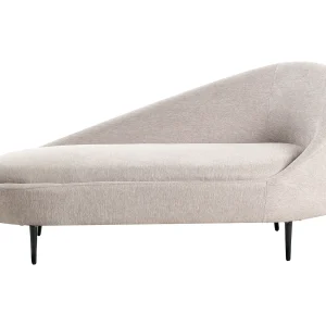 Chaise longue stof taupe rechtszijdig VALREAS
