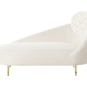 Chaise longue bouclé wit rechtszijdig VALREAS Chaise longue bouclé wit rechtszijdig VALREAS