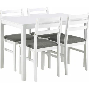 Brayden eethoek tafel en 4 stoelen 70x110cm wit. Brayden eethoek tafel en 4 stoelen 70x110cm wit.