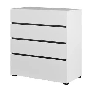 Commode HAVANA wit en zwart – 4 laden – Hedendaagse stijl en praktische opbergruimte