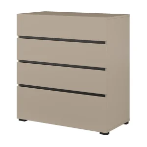 Commode HAVANA beige en zwart – 4 lades – Moderne elegantie en compacte opslag