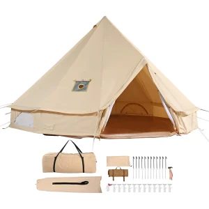 Canvas Belltent voor Familiekamperen SucceBuy 4-seizoenen 5m met Kookgat