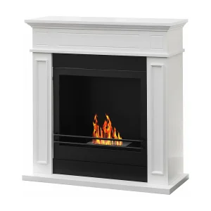 Cheminée bioéthanol au sol biocheminée JEFFERSON Blanc L 89,5 x H90,5 x P28