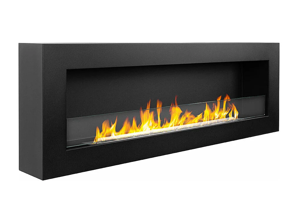 Cheminée bioéthanol murale cheminée bio 120x40 SIENA 120 Noir