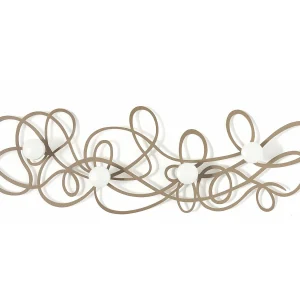 Doodle 77×25 cm beige ijzeren wandkapstok met knoppen – Modern design met verweven lijnen – Wandmontage – Gemaakt in Italië Doodle 77×25 cm beige ijzeren wandkapstok met knoppen – Modern design met verweven lijnen – Wandmontage – Gemaakt in Italië