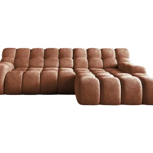 CAMPILE hoekbank met elektrisch verstelbare zitting, verstelbare hoofdsteunen, indeling rechts, 288x119x85 cm, kleur oranje CAMPILE hoekbank met elektrisch verstelbare zitting, verstelbare hoofdsteunen, indeling rechts, 288x119x85 cm, kleur oranje