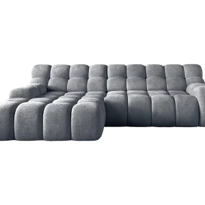 CAMPILE hoekbank met elektrisch verstelbare zitting, verstelbare hoofdsteunen, indeling links, 288x119x85 cm, kleur donkergrijs CAMPILE hoekbank met elektrisch verstelbare zitting, verstelbare hoofdsteunen, indeling links, 288x119x85 cm, kleur donkergrijs
