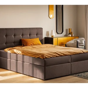 Boxspringbed met matras en bedkast, LUDANO stof Noel Brown 140×200 cm H2-Pocket Boxspringbed met matras en bedkast, LUDANO stof Noel Brown 140×200 cm H2-Pocket