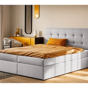 Boxspringbed met matras en bedkast, LUDANO bedstof Soro lichtgrijs 120×200 cm H3-Bonell Boxspringbed met matras en bedkast, LUDANO bedstof Soro lichtgrijs 120×200 cm H3-Bonell