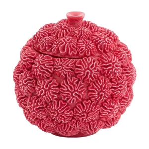 Deco box+deksel CORAL – Ø17x16cm – Rood Deco box+deksel CORAL – Ø17x16cm – Rood