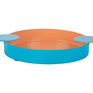 Dienblad Double Funky Medium – Peach orange &amp; aqua blue