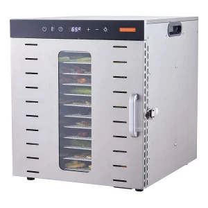 Dehydrater SucceBuy Voedingsdehydrater met 10 Tray's, Droger voor Droge Vruchten in Roestvrij Staal 1000 W Dehydrater SucceBuy Voedingsdehydrater met 10 Tray's, Droger voor Droge Vruchten in Roestvrij Staal 1000 W