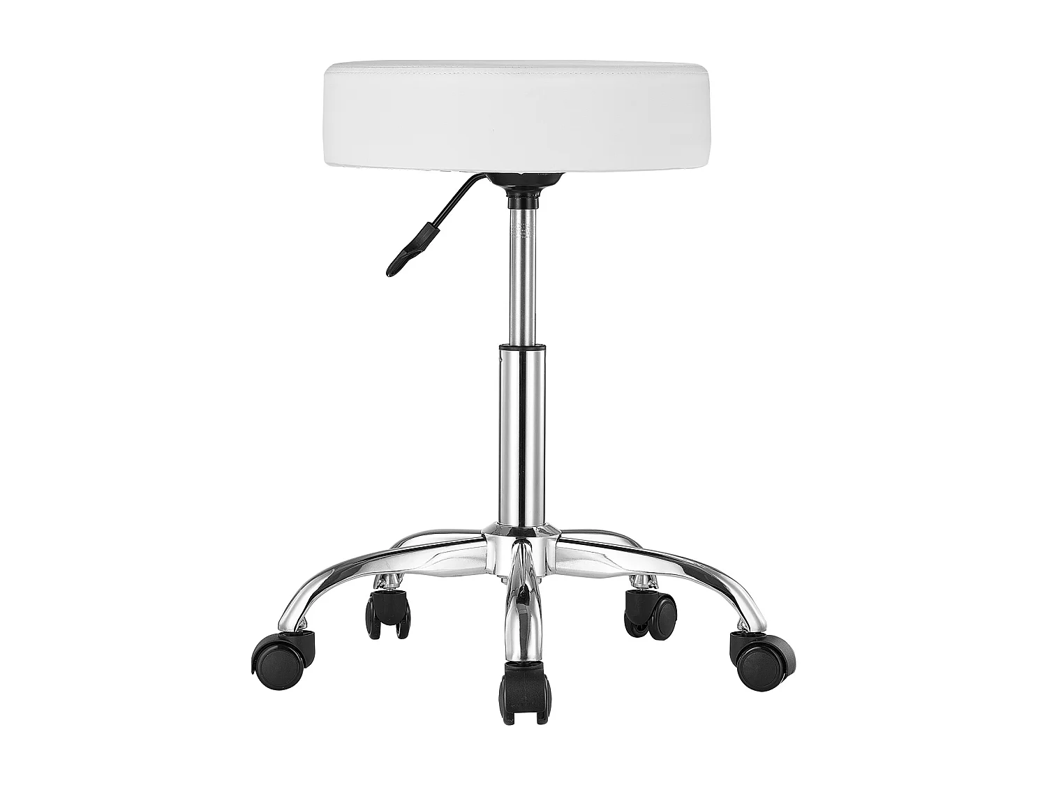 Burotabure SucceBuy Ronde Wielenstoel Wit, HoogteRegelbaar, Draaibaar, Capaciteit 204KG