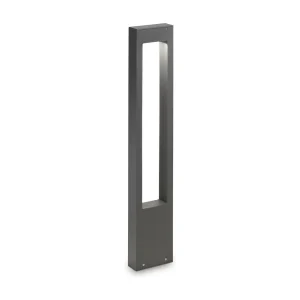 Buitenpaal van antraciet aluminium met gehard glas
