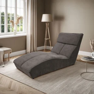 Chaiselongue SAN DIEGO in bruin fluweel
