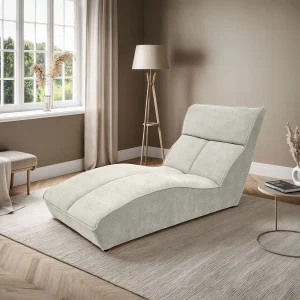 Chaiselongue SAN DIEGO in beige fluweel