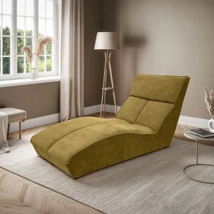 Chaiselongue SAN DIEGO in geel fluweel Chaiselongue SAN DIEGO in geel fluweel