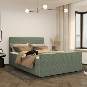 Boxspringbed met bedbodem en topper VIESTA stof Poso lichtgroen 140×200 cm H3-Bonell Boxspringbed met bedbodem en topper VIESTA stof Poso lichtgroen 140×200 cm H3-Bonell