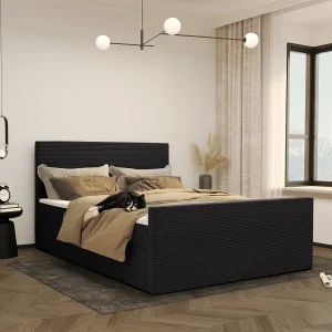 Boxspringbed met bedbodem en topper VIESTA stof Poso Zwart 160×200 cm H2-Pocket Boxspringbed met bedbodem en topper VIESTA stof Poso Zwart 160×200 cm H2-Pocket