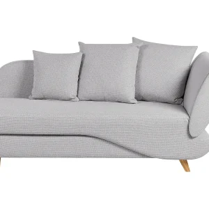 Chaise longue met opbergruimte stof lichtgrijs rechtszijdig MERI II Chaise longue met opbergruimte stof lichtgrijs rechtszijdig MERI II