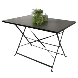 Opvouwbare rechthoekige tuintafel – 110x70x70 cm – Grijs metaal – Praktisch en duurzaam
