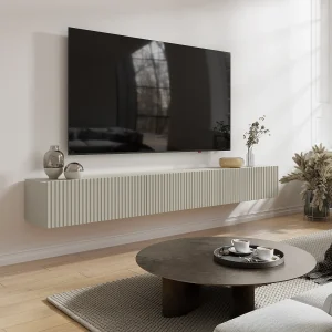 Hangend tv-meubel met 3 deurtjes – Beige – DANTAY van Pascal Morabito Hangend tv-meubel met 3 deurtjes – Beige – DANTAY van Pascal Morabito