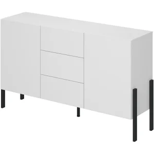 Buffet design collectie SALMA – 2 deuren & 3 laden – Supermat wit & matzwart