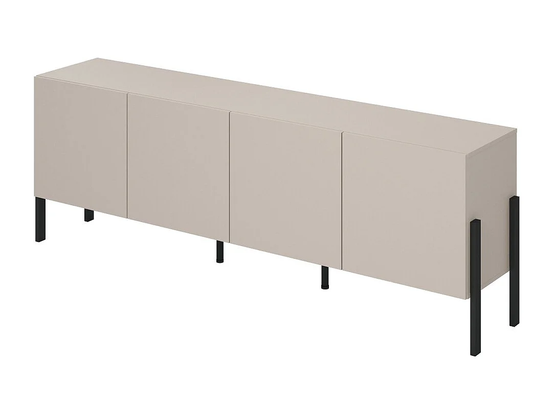 Buffet SALMA 4 deuren Push-to-Open – beige & matzwart, 204×70×40 cm