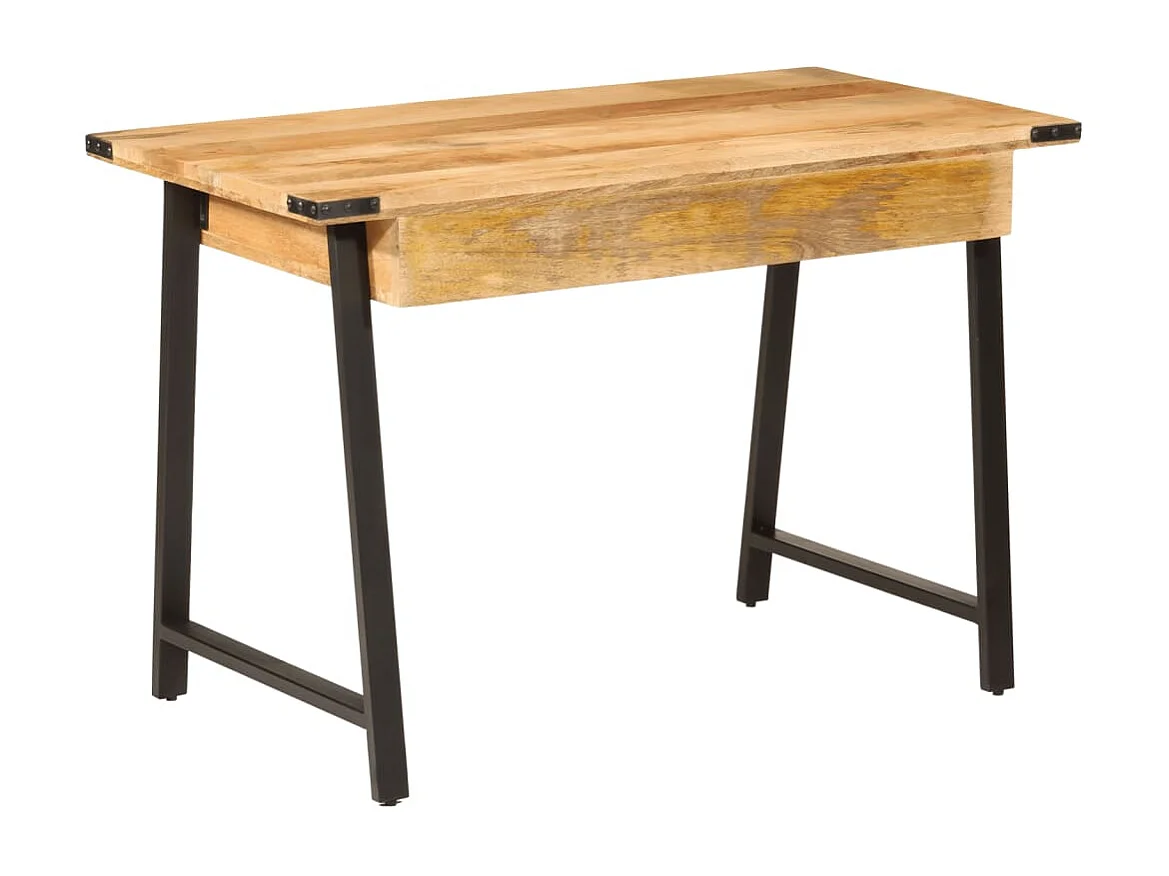Bureau met lades 105x55x70 cm massief mangohout en ijzer