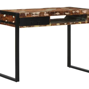 Bureau 100x50x75 cm massief gerecycled hout meerkleurig Bureau 100x50x75 cm massief gerecycled hout meerkleurig