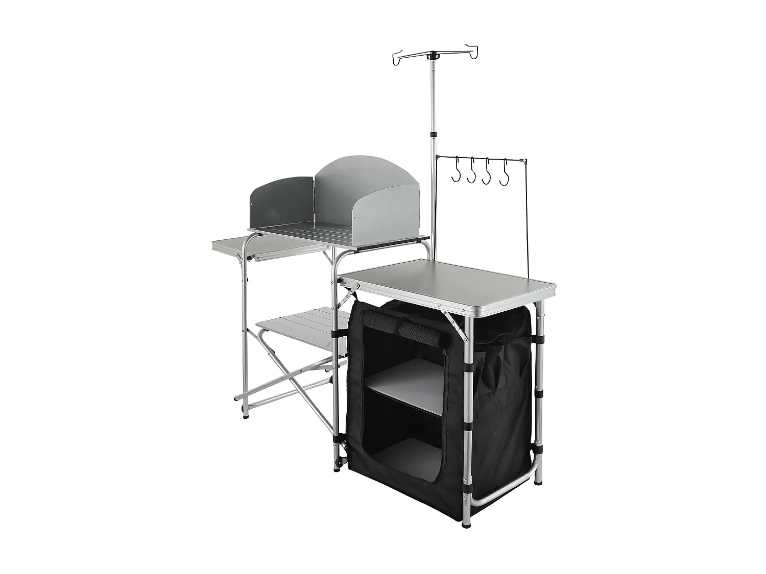 Draagbare Campingskeukentafel SucceBuy, Vouwbare Barbecuestation met Windscherm