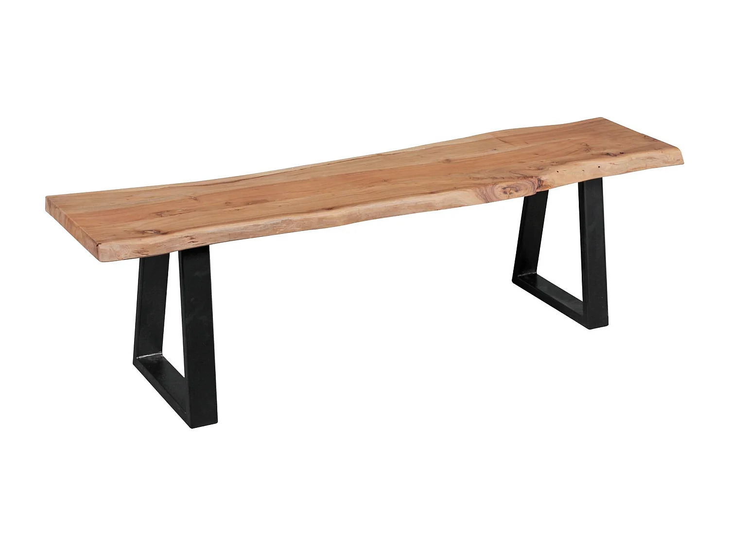 Dining bank log massief houten bankje Acacia 160 x 40 cm Essbank keuken bank natuurlijk hout rustieke houten bankje robuuste
