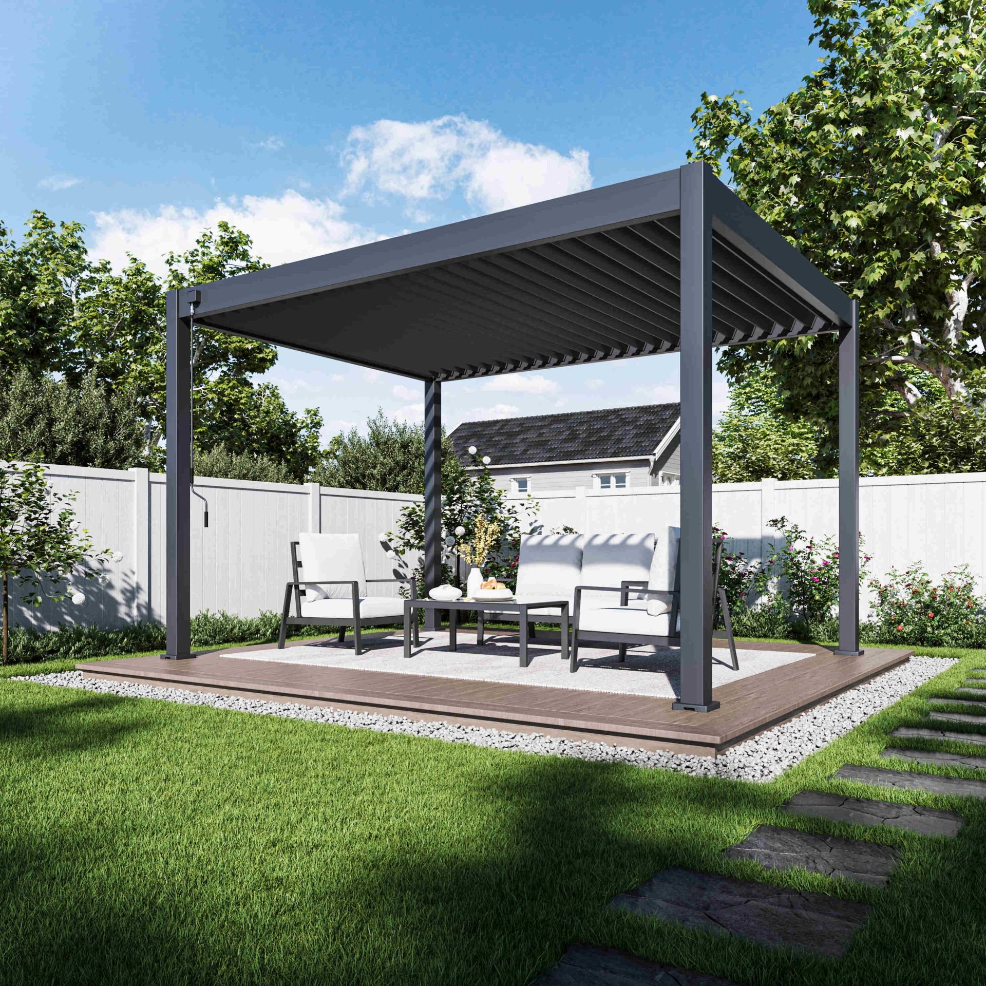 Aluminium Terrasoverkapping Deluxe Vrijstaand 300 x 400 cm Antraciet
