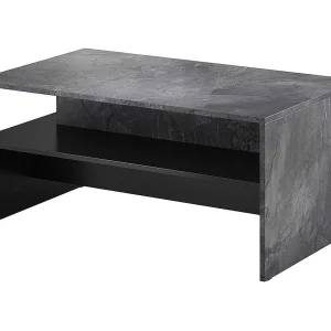Salontafel design RAMOS – Grijs leisteen effect en zwart – Tussenblad – Hedendaagse stijl Salontafel design RAMOS – Grijs leisteen effect en zwart – Tussenblad – Hedendaagse stijl