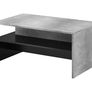 Table basse design RAMOS – Grijs betoneffect en zwart – Blad met opbergruimte – 100 x 60 cm Table basse design RAMOS – Grijs betoneffect en zwart – Blad met opbergruimte – 100 x 60 cm