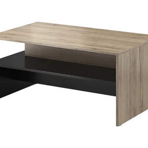 Salontafel RAMOS – Eiken en zwart – Modern design – Handig opbergplateau Salontafel RAMOS – Eiken en zwart – Modern design – Handig opbergplateau