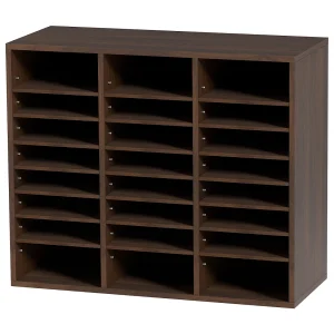 Bureau-organizer, SucceBuy Verstelbare Houten Documentenorganizer, 24-vaks Ordner, Bruin Bureau-organizer, SucceBuy Verstelbare Houten Documentenorganizer, 24-vaks Ordner, Bruin