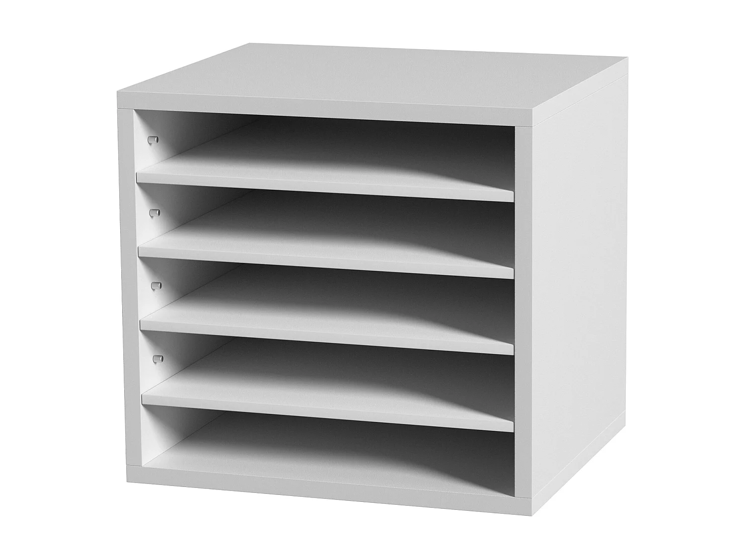 Bureau-organizer, SucceBuy Houten Documentenorganizer, Ordner, 5 Verstelbare Compartimenten, Wit