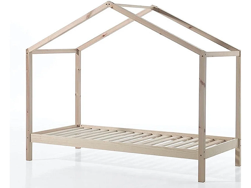 Cabinebed 90x200 cm en Kobi licht massief grenen bedbodem