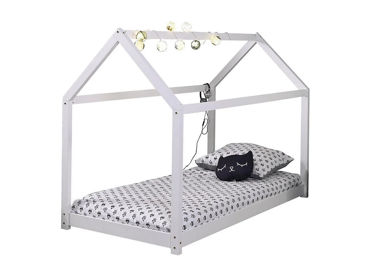 Cabana bed 90x200 cm massief grenen witte Cabana